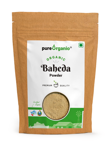 Pure Organio Organic Baheda Powder | Terminalia Bellirica | NPOP Indian Organic Certified | 100% Natural Ayurvedic Herb