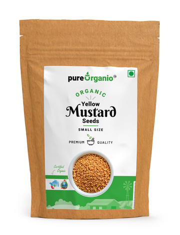 Pure Organio Organic Yellow Mustard Seeds (Sarson) Small Size Indian Organic NPOP certified