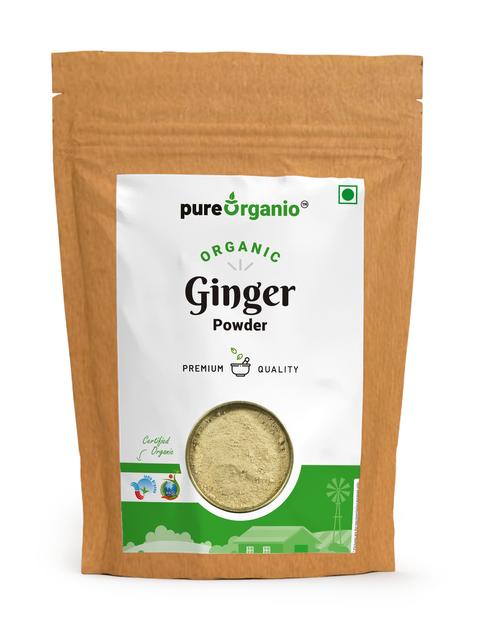 Pure Organio Ginger Powder Organic Dry Ginger Powder Saunth Ground Sonth
