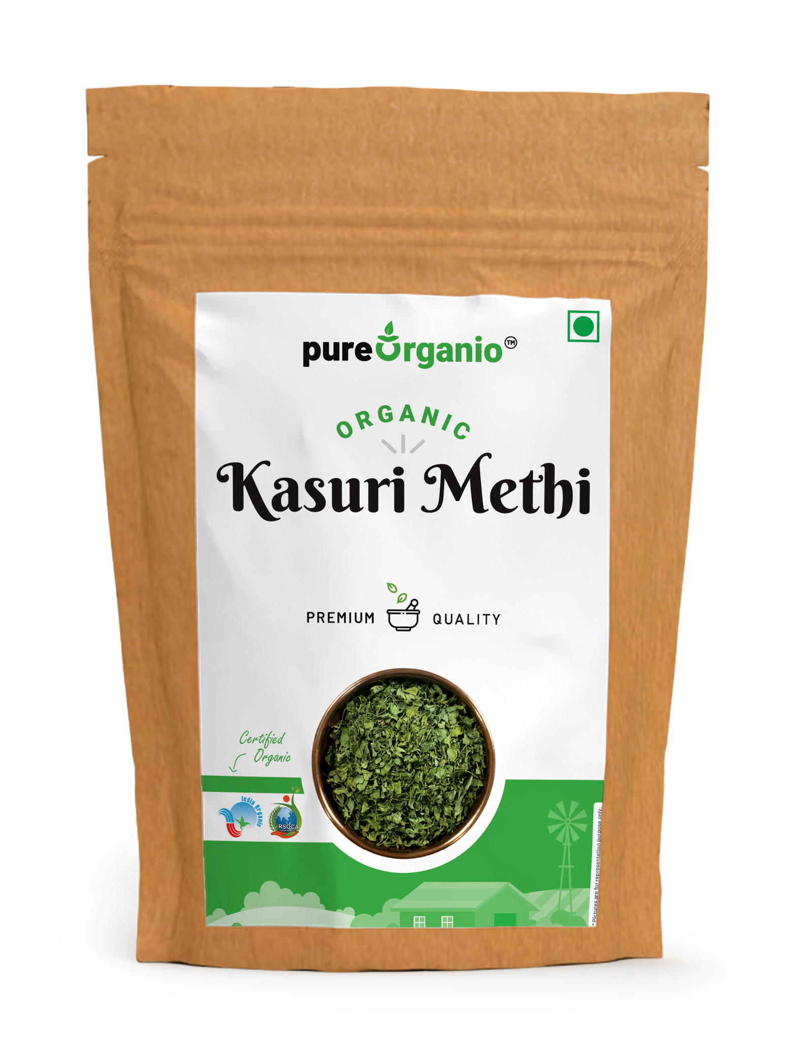 Pure Organio Organic Kasuri Methi Dried Fenugreek Leaves Indian Organic NPOP Certified
