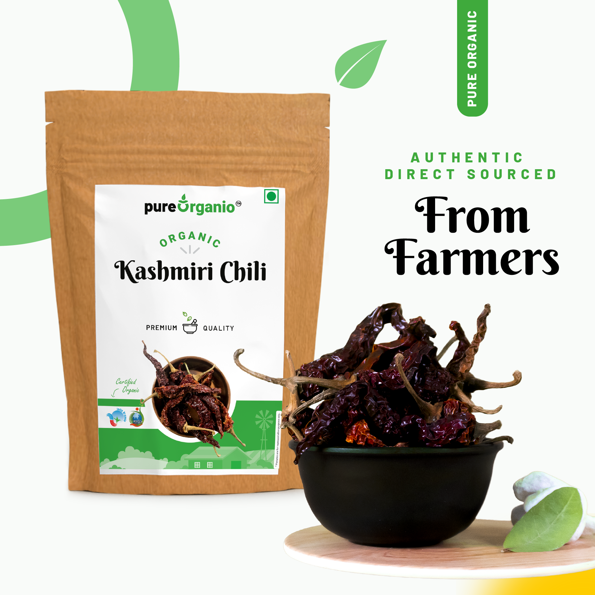 Organic Dried Kashmiri Chilli Whole