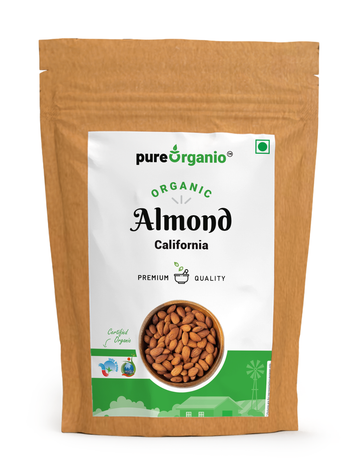 Pure Organio Organic Almonds - Calforina Badam NPOP Certified