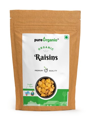Organic Raisins - Healthy and Nutritious Kishmish/Kismis, Sun-Dried Organic Green Raisin Snack, Perfect for Baking and Snacking, NPOP Certified