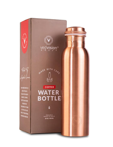 Vedvision ® Pure Plain Copper Water Bottle - 950 ML