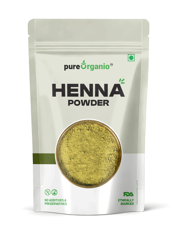 Pure Organio Natural Henna Powder | 100% Natural, Triple-Sifted, Chemical-Free Hair Color & Conditioner | For Rich Reddish-Brown Tint, Anti-Dandruff & Hair Growth
