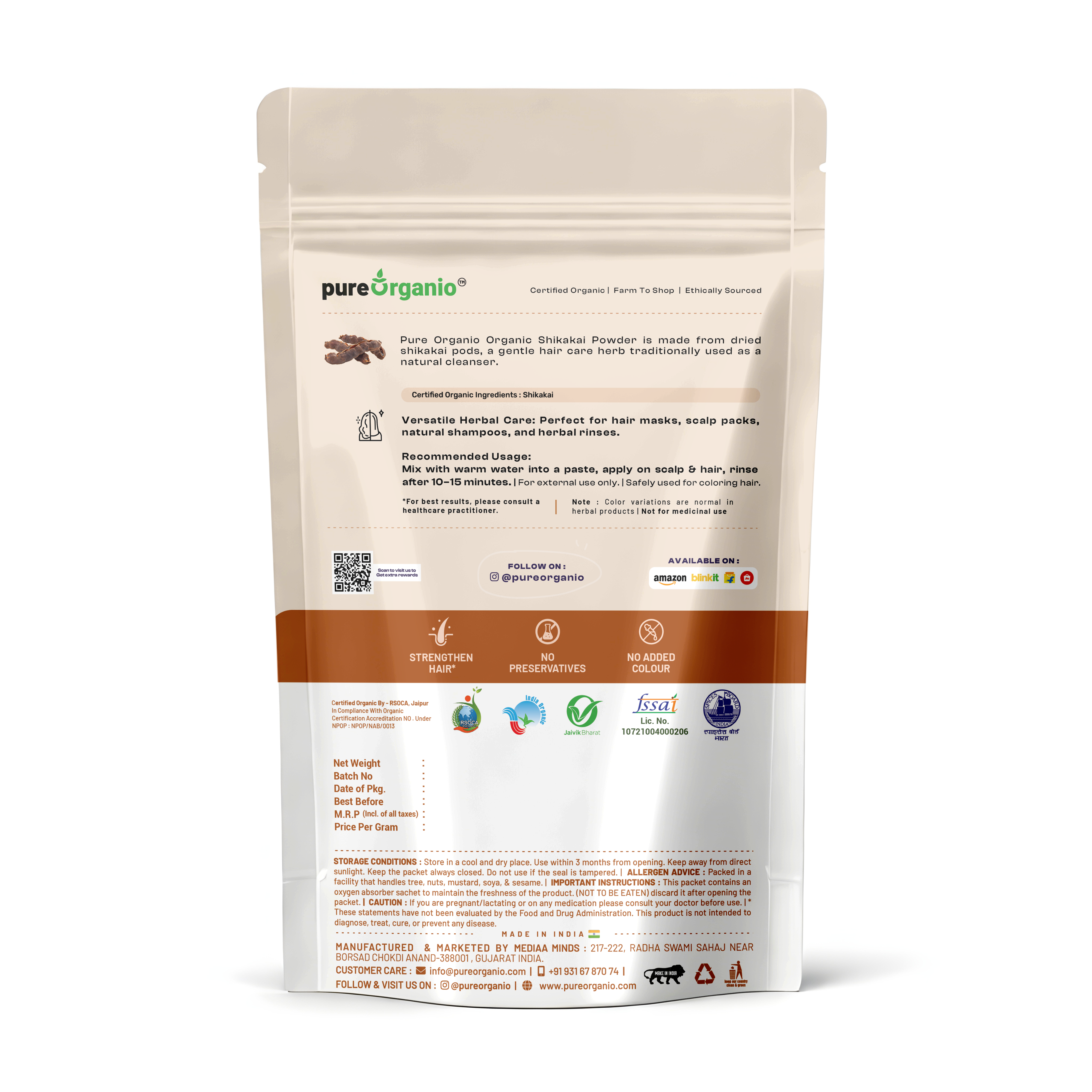 Organic Shikakai Powder