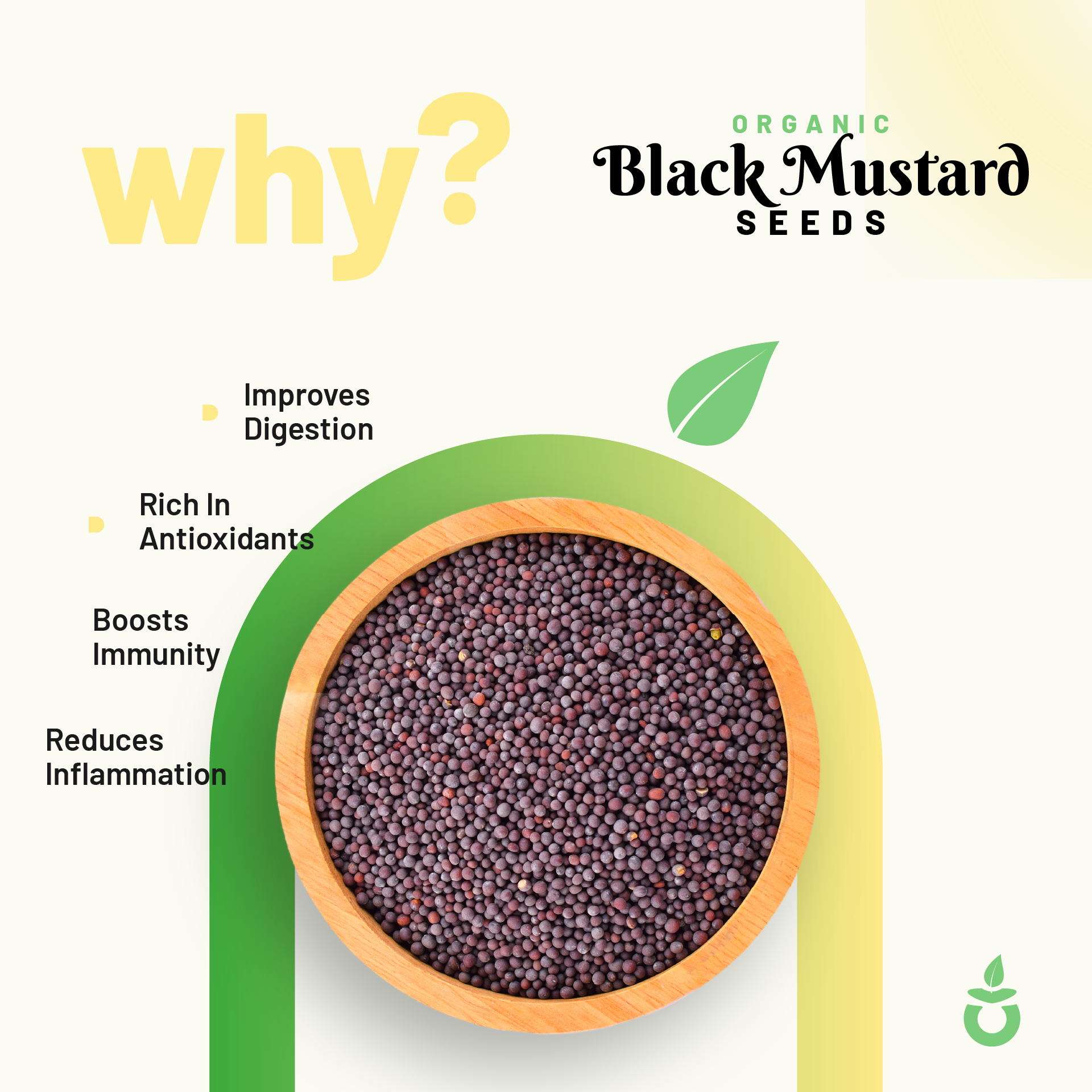 Organic Black Mustard Seeds Small Size