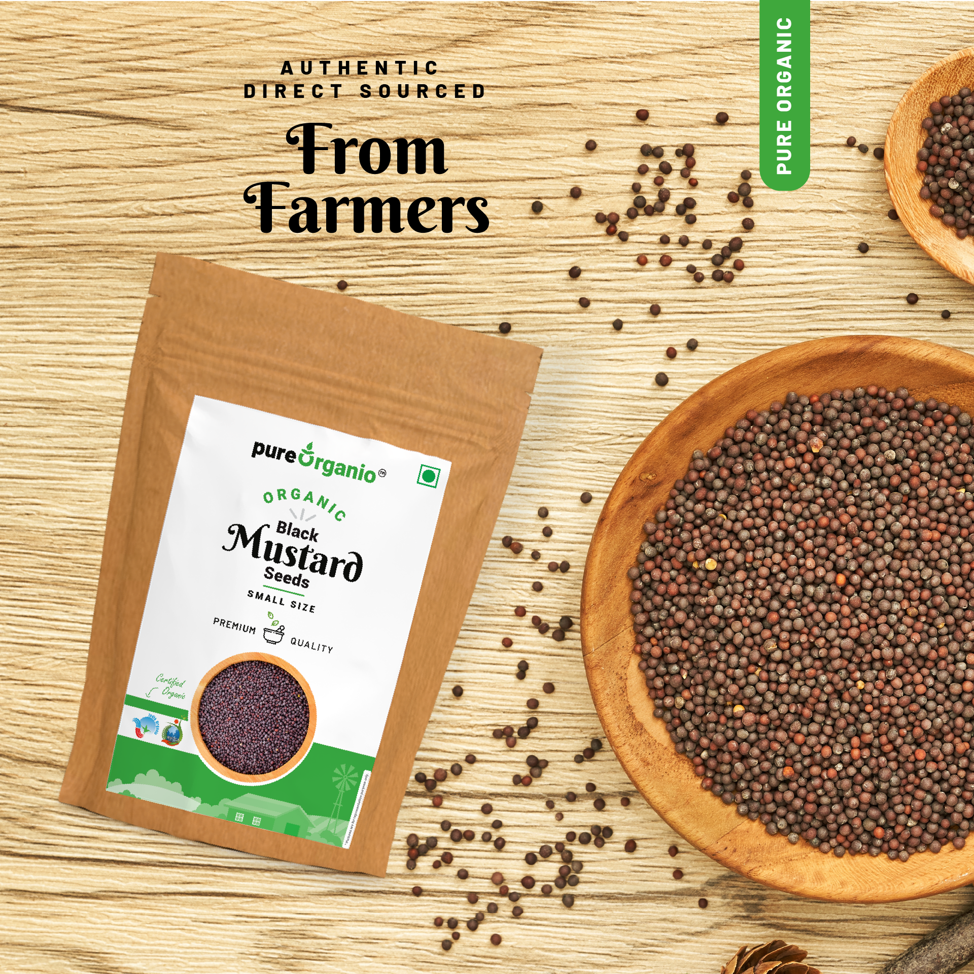 Organic Black Mustard Seeds Small Size