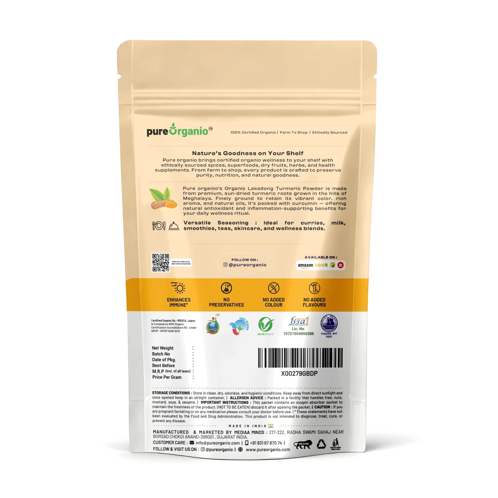 Organic Lakadong Turmeric Powder