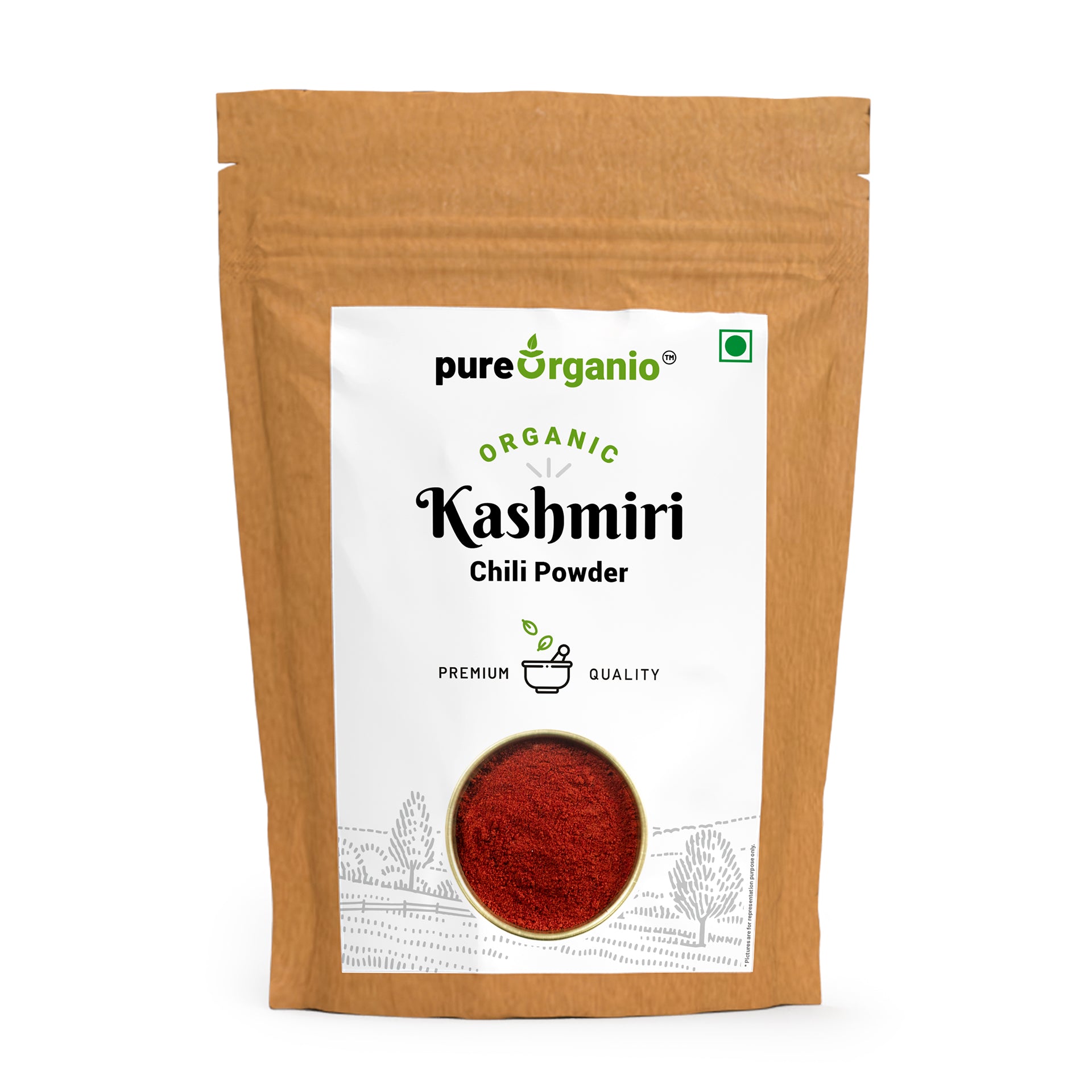 Pure Organio Organic Kashmiri Red Chilli Powder Lal Mirch