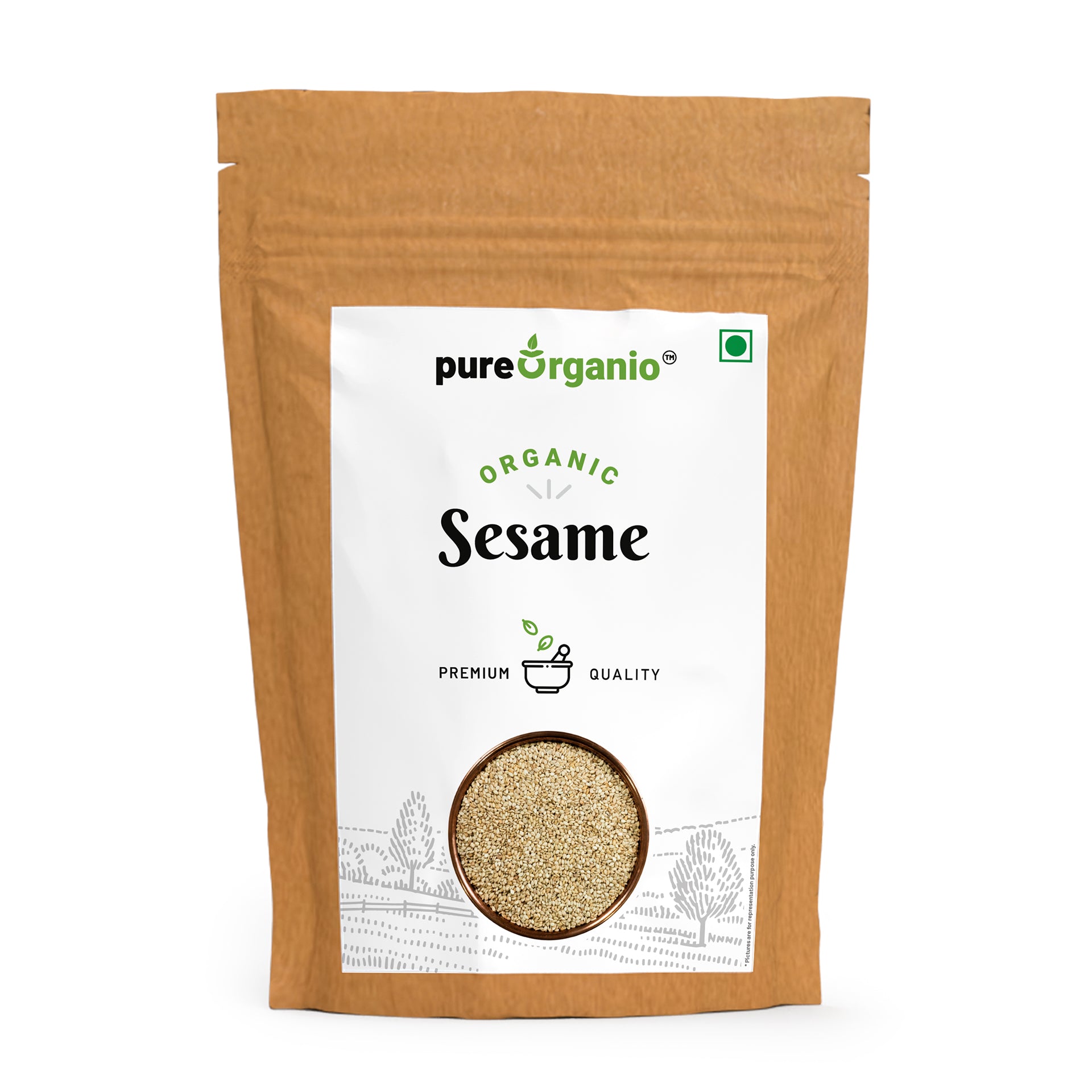 Pure Organio Organic White Sesame Seeds Safed Tal High In Nutrient White Til For Eating
