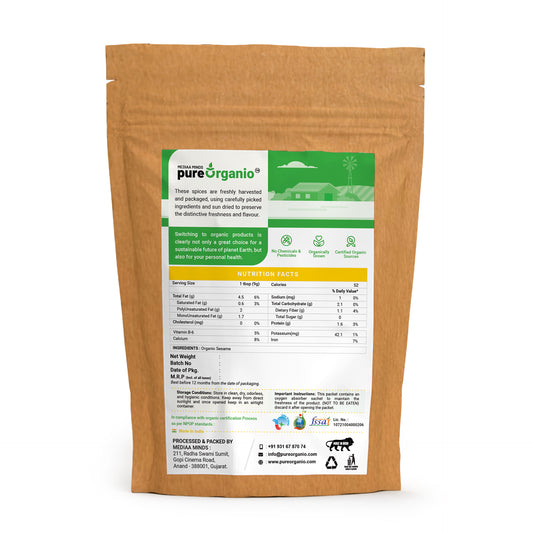 Pure Organio Organic White Sesame Seeds Safed Tal High In Nutrient White Til For Eating