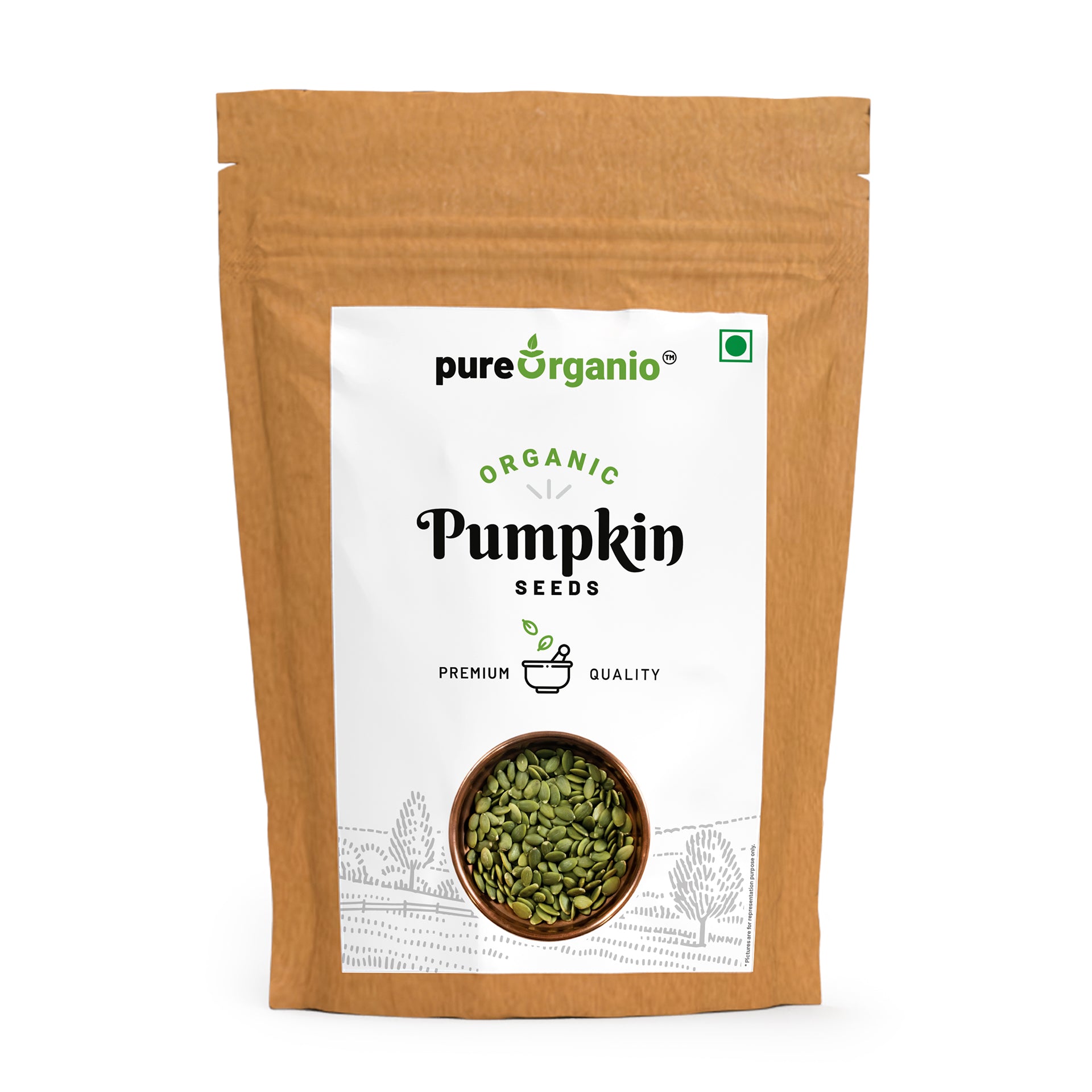 Pure Organio Organic Pumpkin Seeds For Eating Diet Snacks Immunity Booster Raw Seed 200 Gm